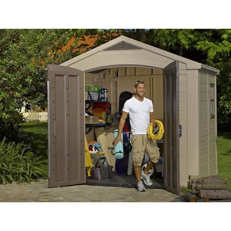 Keter Casetta per Attrezzi Factor 256x182 con Pavimento Interno da Giardino
