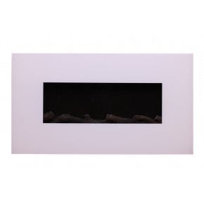 Camino Elettrico da Parete a Muro con Led Fiamma Finta Vetro Acciaio 1500 Watt Bianco | BricoShop24 2