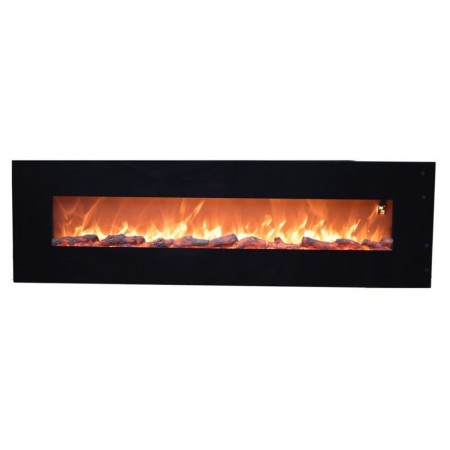 Caminetto Elettrico da Parete 180 cm con Fiamma Finta a Led 1500W