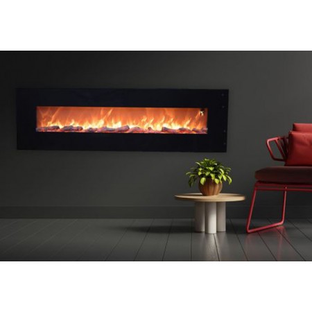 Caminetto Elettrico da Parete 180 cm con Fiamma Finta a Led 1500W