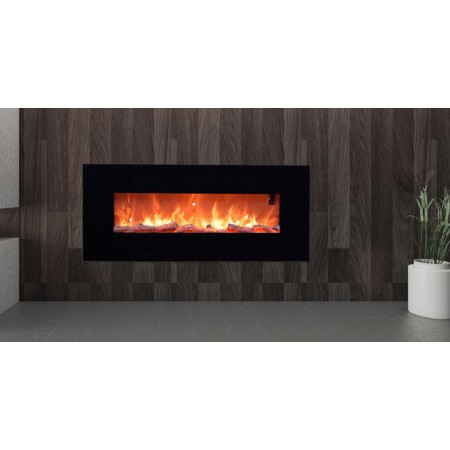 Caminetto Elettrico 130 cm da Parete con Fiamma Finta a Led 1500W