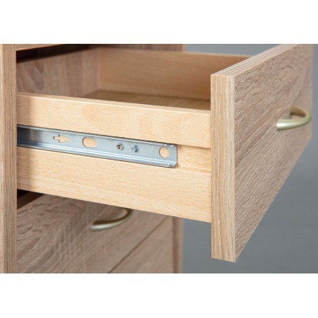 Cassettiera 4 Cassetti Rovere con Ruote da Scrivania | BricoShop24