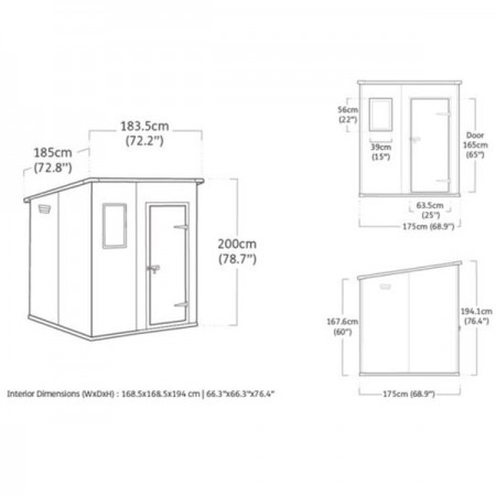 Casetta in Resina Keter Manor Pent 183x185 da Giardino