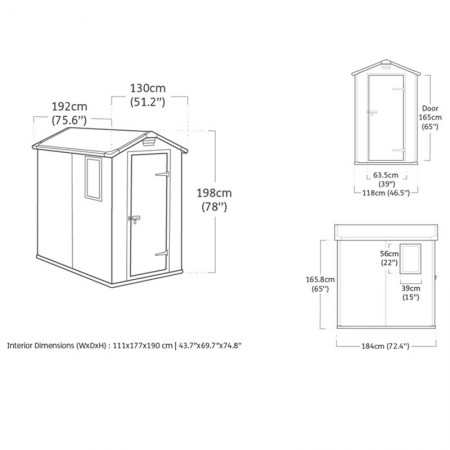 Box Keter Manor per Esterno da Giardino 130x192 cm Resina