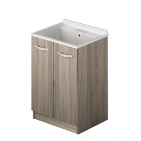 Mobile Lavatoio con 2 Ante in Legno Olmo Vaschetta in Resina Bagno Lavabo | Bricoshop24 2