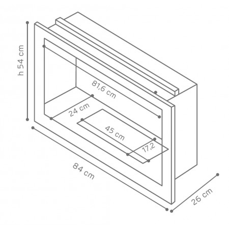 Inserto Camino a Bioetanolo da Incasso Parete 4Kw con Vetro | Bricoshop24