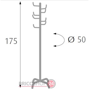 Appendiabiti Nero Piantana Attaccapanni Acciaio 8 Bracci Arredamento Casa Studio 2