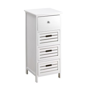 Mobile Cassettiera Bianca 4 Cassetti Shabby Multiuso Shabby Legno Cucina Bagno