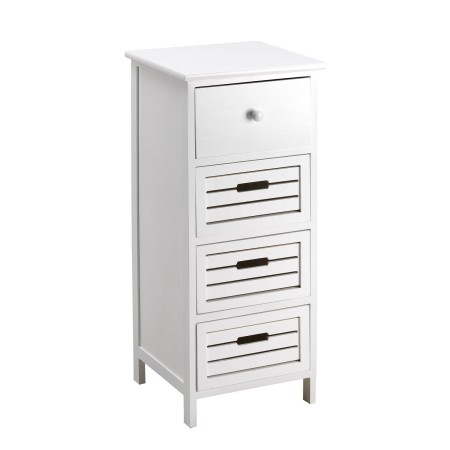 Mobile Cassettiera Bianca 4 Cassetti Shabby Multiuso Shabby Legno Cucina Bagno