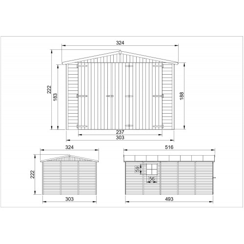 Casetta Garage in Legno 3x5 mt a Pannelli Box Parcheggio Auto Carport
