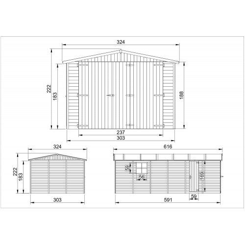 Garage in Legno 3x6 Casetta a Pannelli Box Parcheggio Auto Capanno