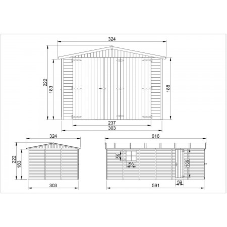 Garage in Legno 3x6 Casetta a Pannelli Box Parcheggio Auto Capanno