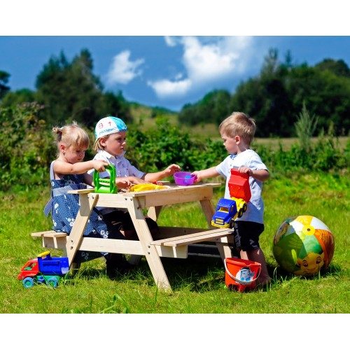Tavolo da Pic Nic in Legno con Sabbiera per Bambini Tavolino Giardino