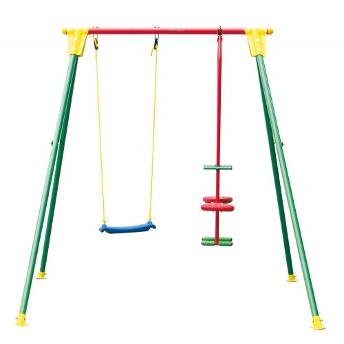 Gioco Giardino Altalena Acciaio Kiko 3 Cavalluccio Biposto 1 Seggiolino Seduta