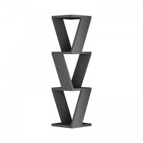 Libreria a Muro Angolare in Legno Antracite Moderna Design Ufficio da Parete | BricoShop24