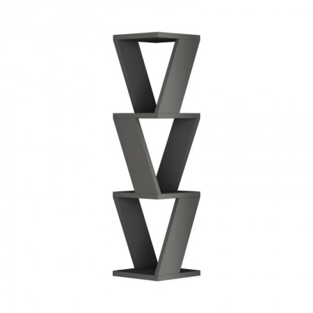 Libreria a Muro Angolare in Legno Antracite Moderna Design Ufficio da Parete | BricoShop24