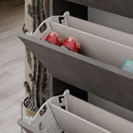 Scarpiera 4 Ante a Ribalta Doppie Salvaspazio Legno Grigio | BricoShop24