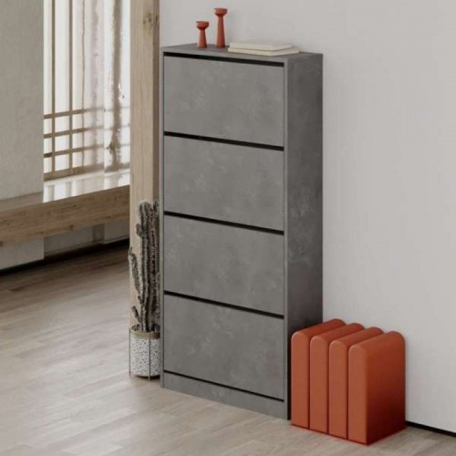 Scarpiera 4 Ante a Ribalta Doppie Salvaspazio Legno Grigio | BricoShop24