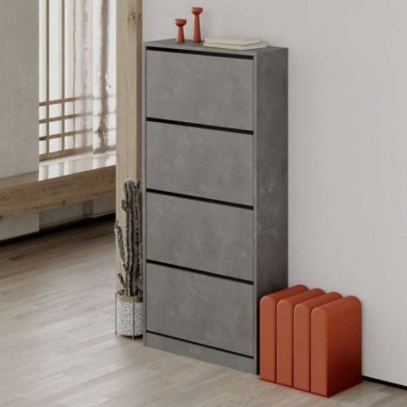 Scarpiera 4 Ante a Ribalta Doppie Salvaspazio Legno Grigio | BricoShop24