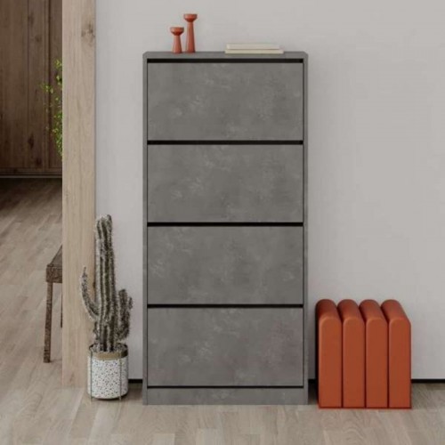 Scarpiera 4 Ante a Ribalta Doppie Salvaspazio Legno Grigio | BricoShop24