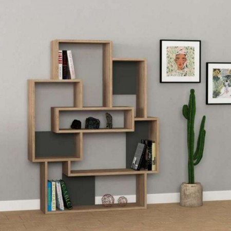 Libreria in Legno Rovere Moderna Salone e Ingresso | Bricoshop24