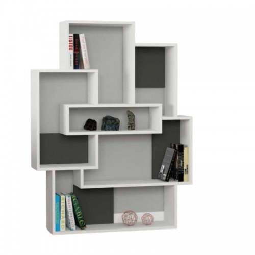 Libreria Bianca in Legno Salone e Ingresso Stile Moderno | Bricoshop24