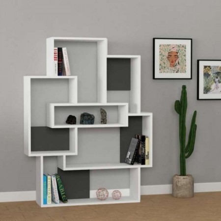 Libreria Bianca in Legno Salone e Ingresso Stile Moderno | Bricoshop24