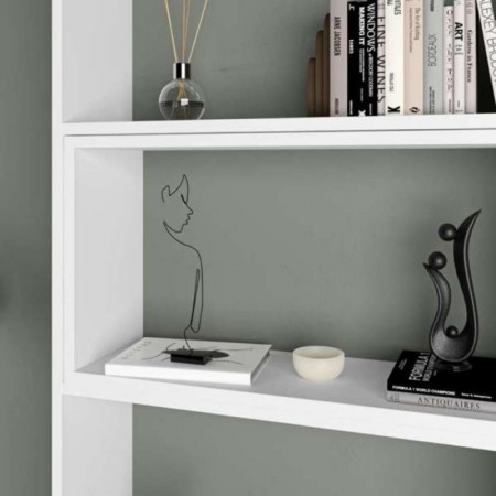 Libreria Bianca Estensibile Angolare Salone Moderno | Bricoshop24
