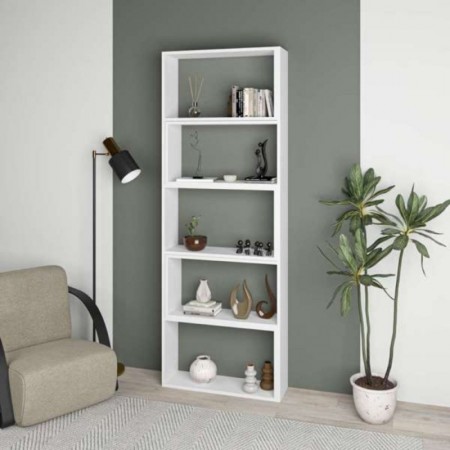 Libreria Bianca Estensibile Angolare Salone Moderno | Bricoshop24