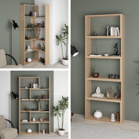Libreria Estensibile Moderna Angolare Rovere | Bricoshop24