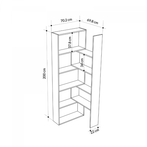 Libreria Antracite Legno Estensibile Moderna Angolare | Bricoshop24