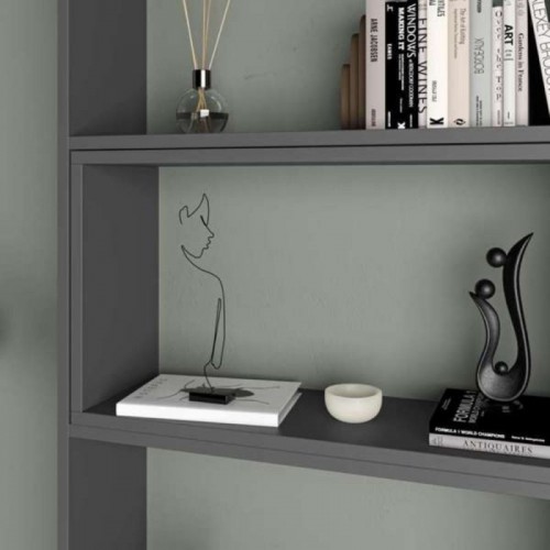 Libreria Antracite Legno Estensibile Moderna Angolare | Bricoshop24