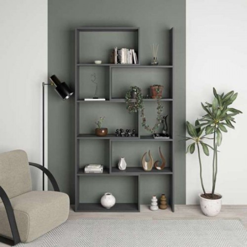 Libreria Antracite Legno Estensibile Moderna Angolare | Bricoshop24