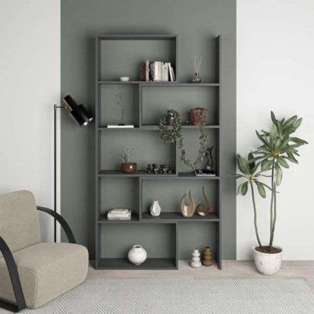 Libreria Antracite Legno Estensibile Moderna Angolare | Bricoshop24