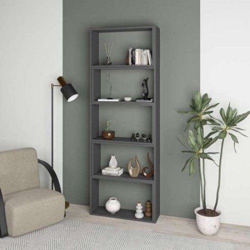 Libreria Antracite Legno Estensibile Moderna Angolare | Bricoshop24