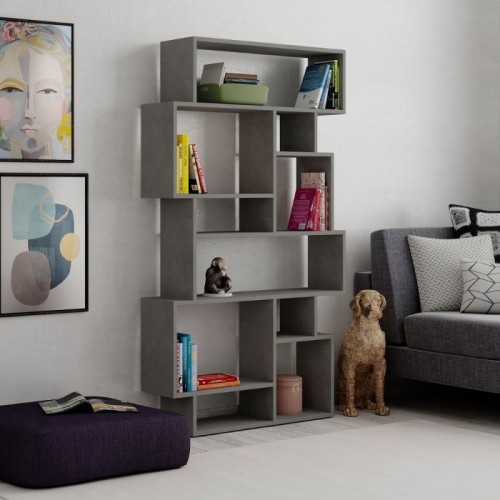 Libreria Orizzontale Verticale Bifacciale Moderna Cemento | BricoShop24