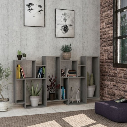 Libreria Orizzontale Verticale Bifacciale Moderna Cemento | BricoShop24