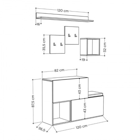 Mobile da Ingesso in Legno con Scarpiera Appendiabiti | Bricoshop24