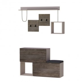 Mobile da Ingesso in Legno Vintage con Scarpiera Appendiabiti 2