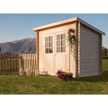 Casetta in Legno 28 mm 2.5x2 Giardino Attrezzi Blockhouse | BricoShop24