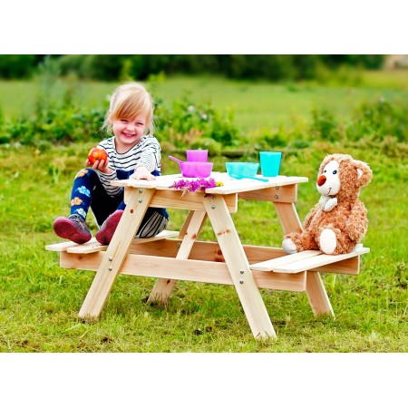 Tavolino Picnic in Legno per Bambini Tavolo con 2 Panche da Pic Nic