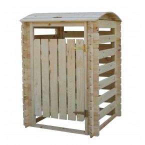 Armadio in Legno per Bidone Spazzatura Raccolta Rifiuti da Giardino 2
