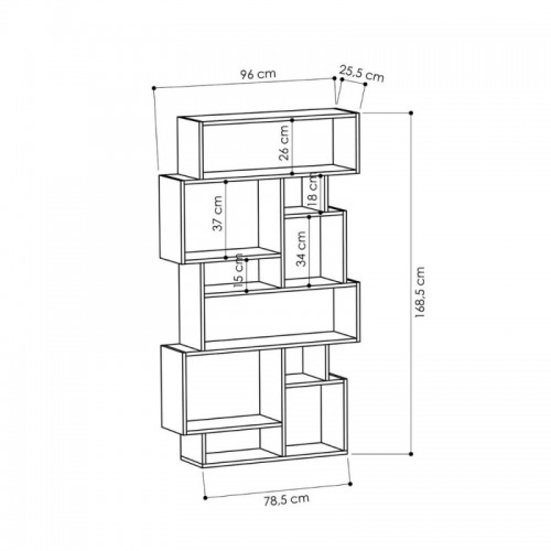 Libreria in Legno Tortora Verticale Orizzontale Bifacciale | BricoShop24