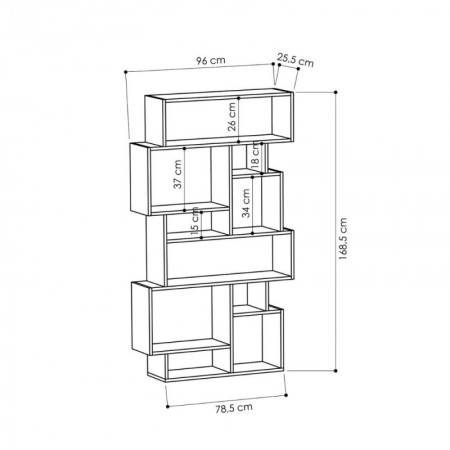 Libreria in Legno Tortora Verticale Orizzontale Bifacciale | BricoShop24