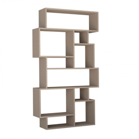 Libreria in Legno Tortora Verticale Orizzontale Moderna Bifacciale