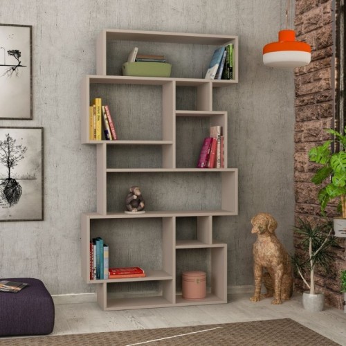 Libreria in Legno Tortora Verticale Orizzontale Bifacciale | BricoShop24