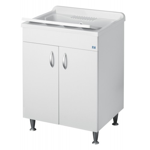 Mobile Lavatoio Bianco Doppia Anta in Legno Design Moderno | Bricoshop24