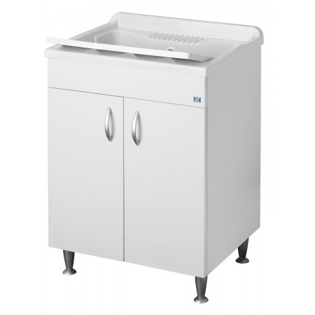 Mobile Lavatoio Bianco Doppia Anta in Legno Design Moderno | Bricoshop24