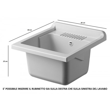 Lavatoio 45x50 in Legno per Interno Lavandino con Sifone Lavanderia | Bricoshop24