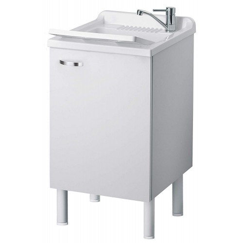 Lavatoio con Mobiletto 50x50 in Legno Pilozzo per Lavanderia da Interno | Bricoshop24